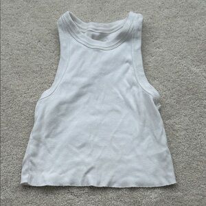 Aerie White Ribbed Tank Top